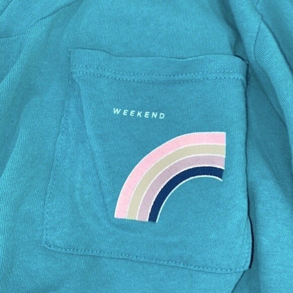 Good hYOUman. Turquoise weekend T-shirt size small - Picture 4 of 6